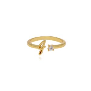 Anillo Letra G Chapa de Oro