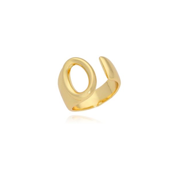 Anillo Letra O Chapa de Oro