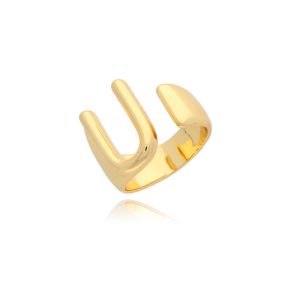 Anillo Letra U Chapa de Oro