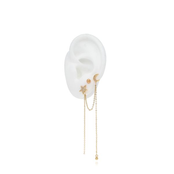 Arete Chapa de Oro set 2 pz