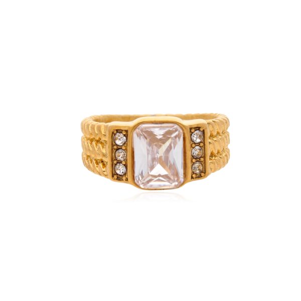 Anillo Acero Inoxidable Blanco #8 A02116