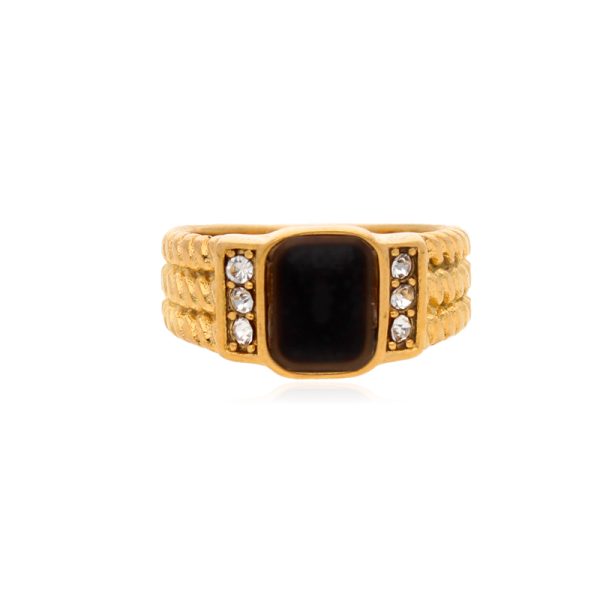 Anillo Acero Inoxidable Negro #7 A02118