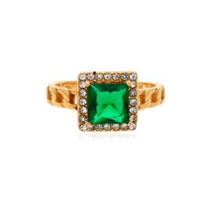Anillo Acero Inoxidable Verde #8 A02125