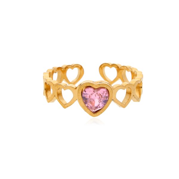 Anillo Acero Inoxidable Rosa A02129