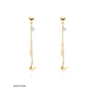 Arete Chapa de Oro y Acero