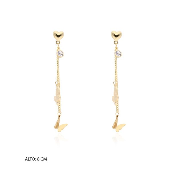 Arete Chapa de Oro y Acero