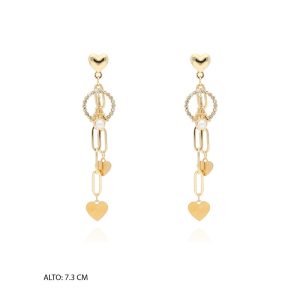 Arete Chapa de Oro y Acero