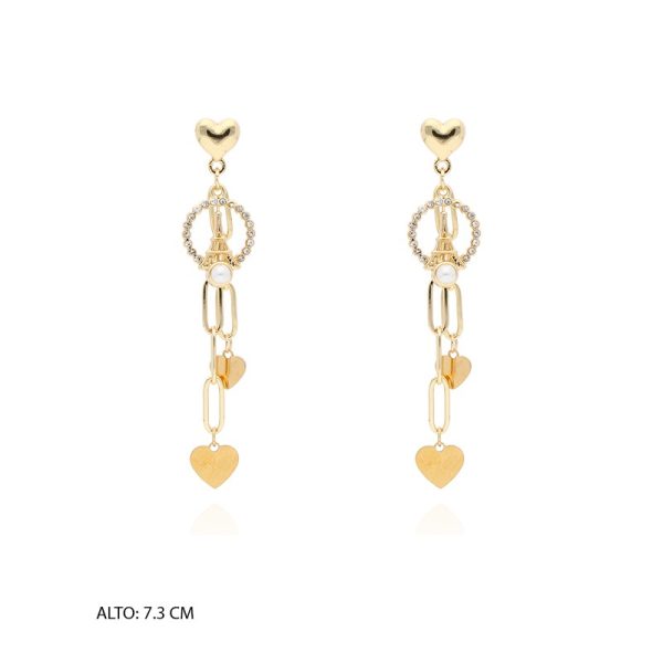 Arete Chapa de Oro y Acero