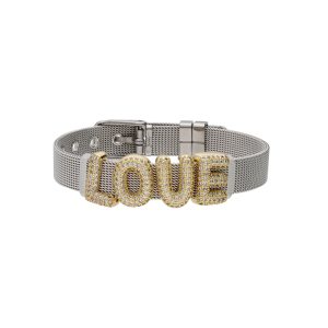 Pulsera Chapa de Oro y Acero