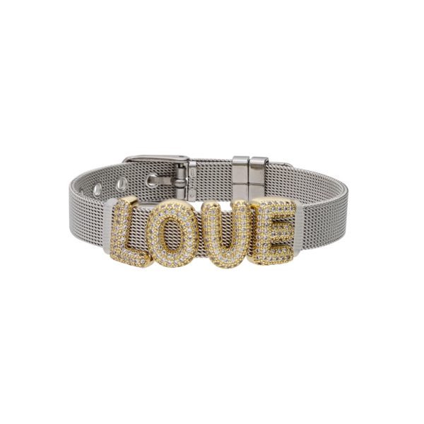 Pulsera Chapa de Oro y Acero