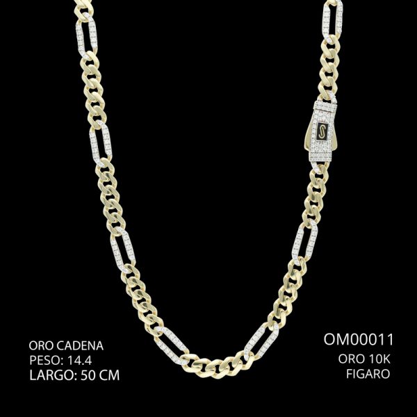 Cadena Oro 10 K Figaro 50 CM 14.4