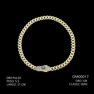 Pulso Oro 10 K Classic 5 mm 21 CM  5.5