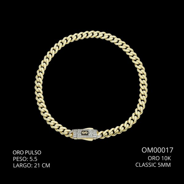 Pulso Oro 10 K Classic 5 mm 21 CM  5.5