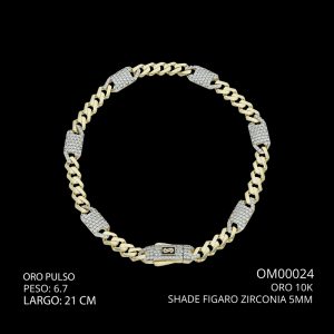 Pulso Oro 10 K Shade Circonia 5 mm 21 CM 6.7