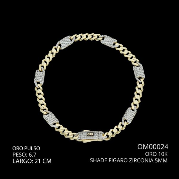 Pulso Oro 10 K Shade Circonia 5 mm 21 CM 6.7