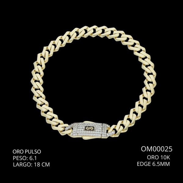 Pulso Oro 10 K Edge 6.5 mm 18 CM 6.1
