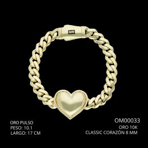 Pulso Oro 10 Classic Corazon 8 mm 17 CM 10.1