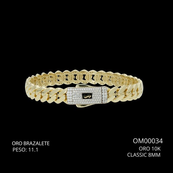 Brazalete Oro 10 K Classic 8 mm  11.1