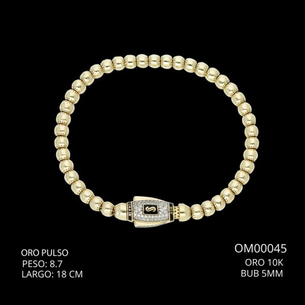 Pulso Oro 10 K Bub 5 mm 18 CM  8.7