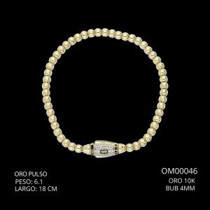 Pulso Oro 10 K Bub 4 mm 18 CM 6.1