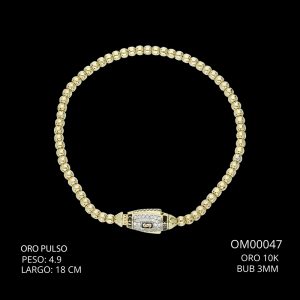 Pulso Oro 10 K Bub 3 mm 18 CM 4.9