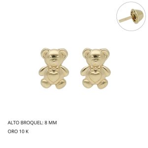 Broquel Oso Corazon Oro
