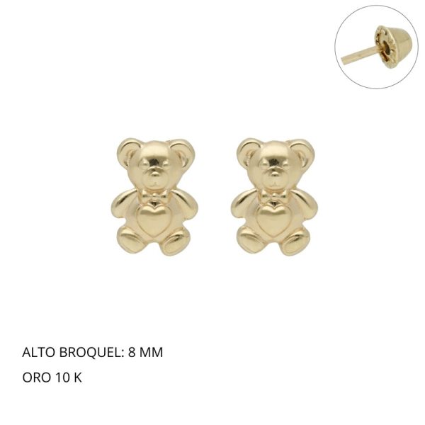Broquel Oso Corazon Oro