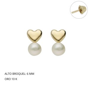 Broquel Tapon Corazon C/Perla Oro