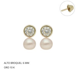 Broquel Tu y Yo Perla/Bisel Oro