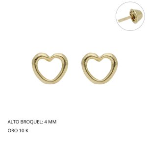 Broquel Corazon Silueta Oro