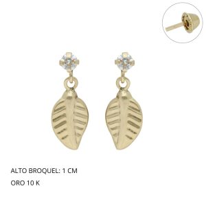 Broquel Hoja Colgante Oro