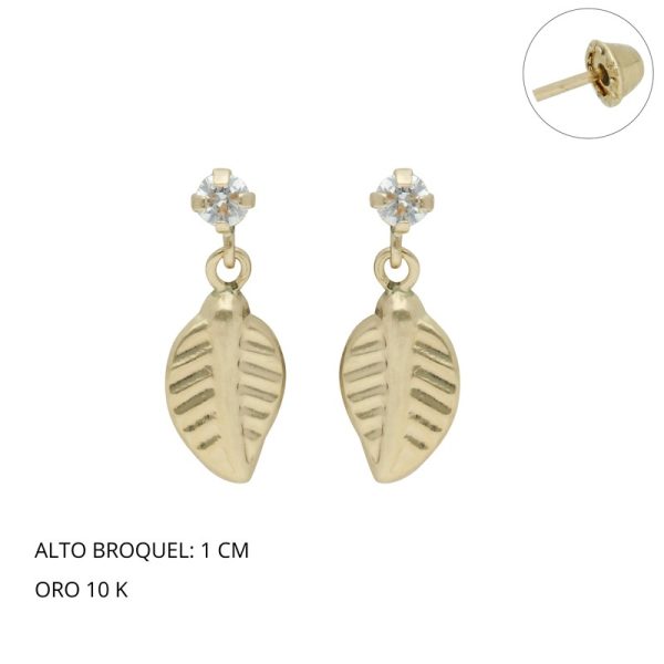 Broquel Hoja Colgante Oro