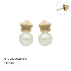 Broquel Tapon Flor/Perla Oro