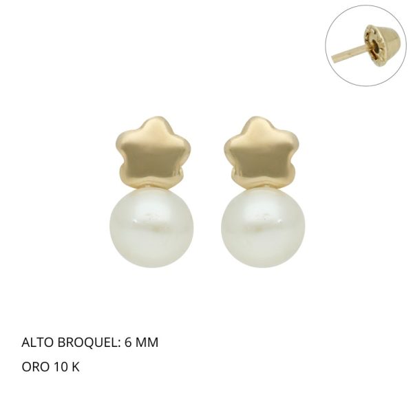 Broquel Tapon Flor/Perla Oro