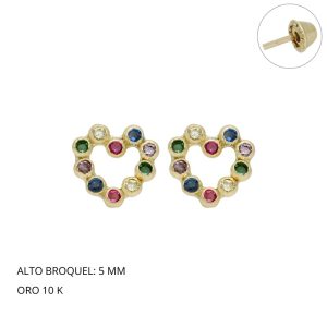 Broquel Baby Corazon Colores Oro