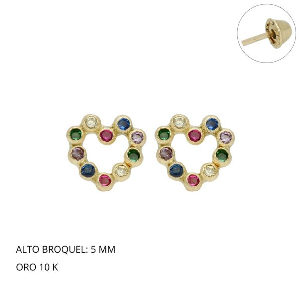 Broquel Baby Corazon Colores Oro