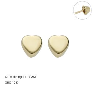 Broquel Espejo Corazon # 3 de Oro
