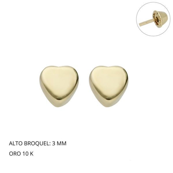 Broquel Espejo Corazon # 3 de Oro