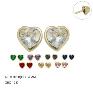 Broquel Bisel Corazon # 4 Oro