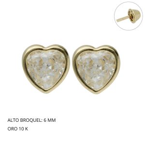 Broquel Bisel Corazon # 6 Oro