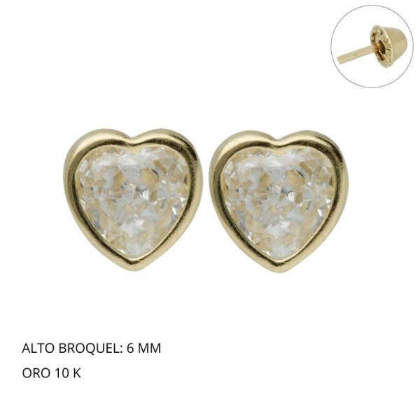 Broquel Bisel Corazon # 6 Oro