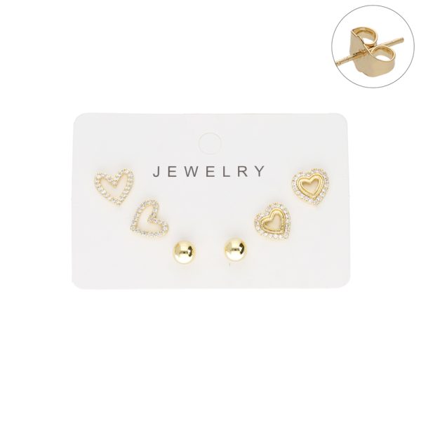 Arete Chapa de Oro set 3 pz BO3104 BO3104
