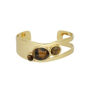 Pulsera Acero Inoxidable Piedra Cafe A004512