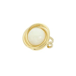 Anillo Acero Inoxidable Perla A004525