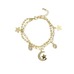 Pulsera Acero Inoxidable Luna Y Estrella A004539