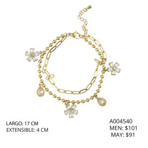 Pulsera Acero Inoxidable Flor A004540