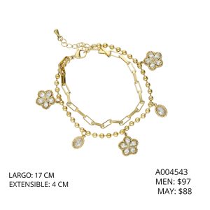 Pulsera Acero Inoxidable Flor A004543