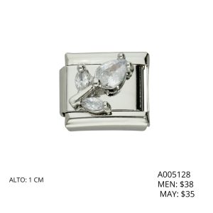 Charm de Acero Inoxidable Rosa Piedra  A005128