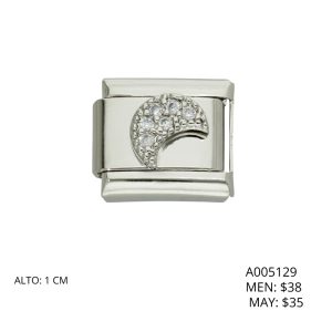 Charm de Acero Inoxidable Luna Piedra A005129