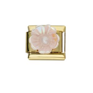 Charm de Acero Inoxidable Flor Rosa A005136